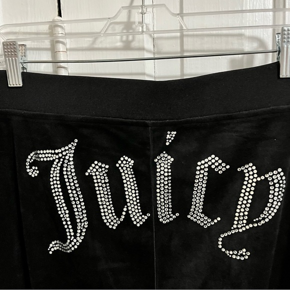Juicy Couture Velour Pants Big Bling Spellout Liquorice Black XL - Picture 5 of 10